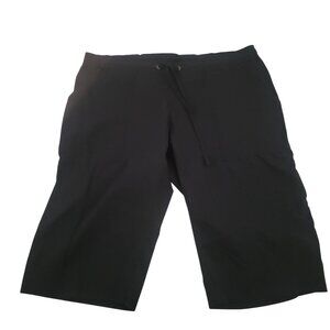 Prana Black Capri Pants Cropped Drawstring Waist Side Pockets outdoor M camping